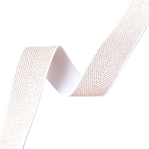 Elastique chevrons métalliques 32mm blanc au mètre