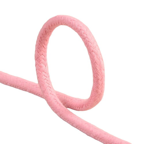 Bobine 25m cordon tressé 6mm rose clair
