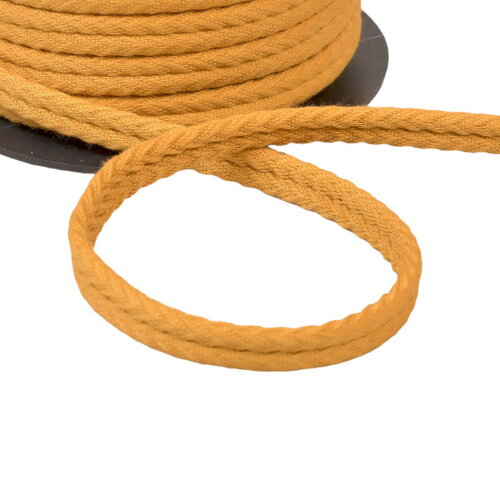 Double cordon chevrons 10mm jaune moutarde au mètre