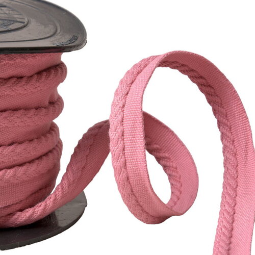 Passepoil/dépassant cordon chevrons diamètre 6mm au mètre vieux rose