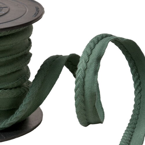 Passepoil/dépassant cordon chevrons diamètre 6mm au mètre vert bouteille