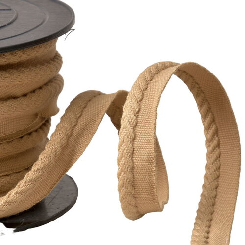 Passepoil/dépassant cordon chevrons diamètre 6mm au mètre beige