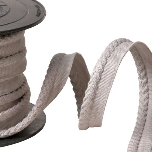 Passepoil/dépassant cordon chevrons diamètre 6mm au mètre gris clair