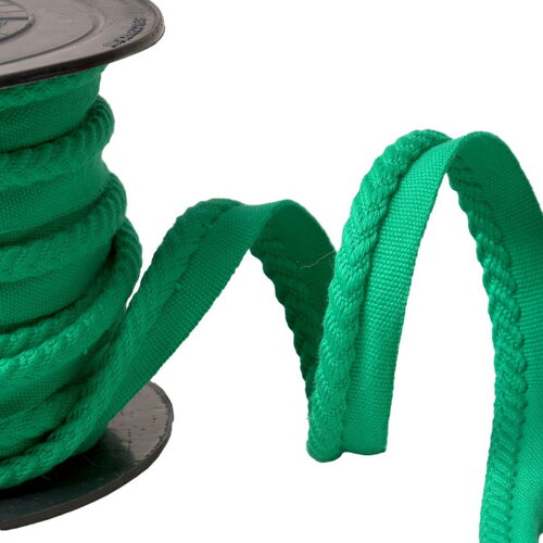 Passepoil/dépassant cordon chevrons diamètre 6mm au mètre vert vif