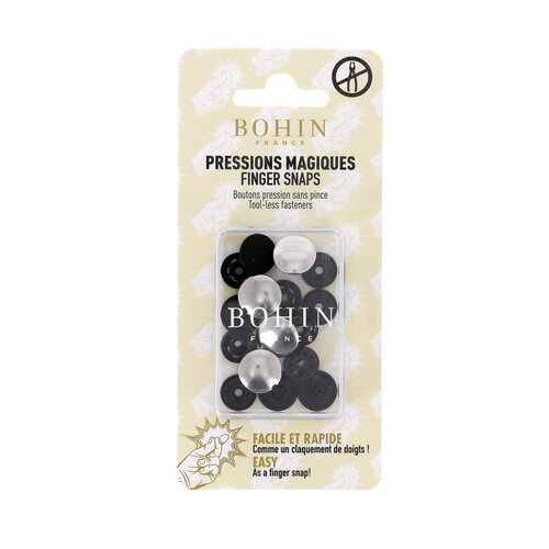 Boutons pressions métal sans pince 14mm bohin argenté