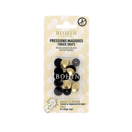 Boutons pressions métal sans pince 14mm bohin doré