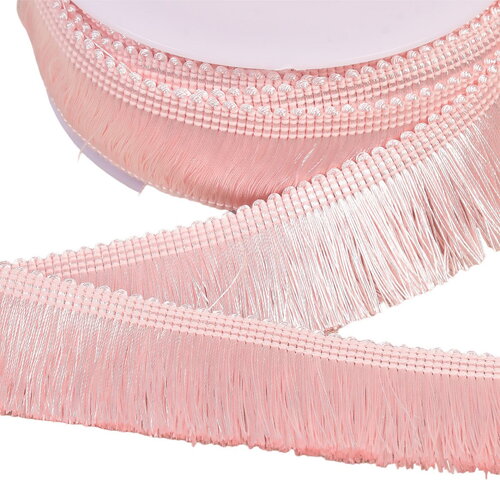 Frange épaisse 45mm rose clair au mètre