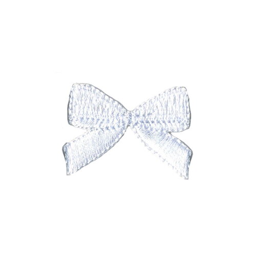 Ecusson thermocollant noeud blanc 3cmx2.5cm