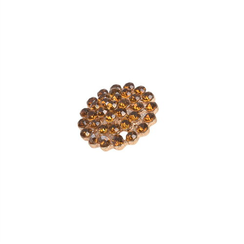 Lot de 3 boutons strass marron