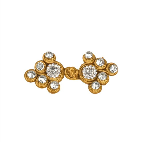 Lot de 5 brandebourgs textile strass 75mm jaune maïs