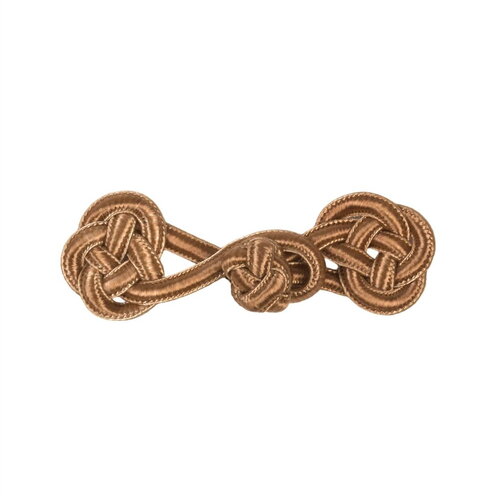 Lot de 5 brandebourgs textile 75mm marron havane