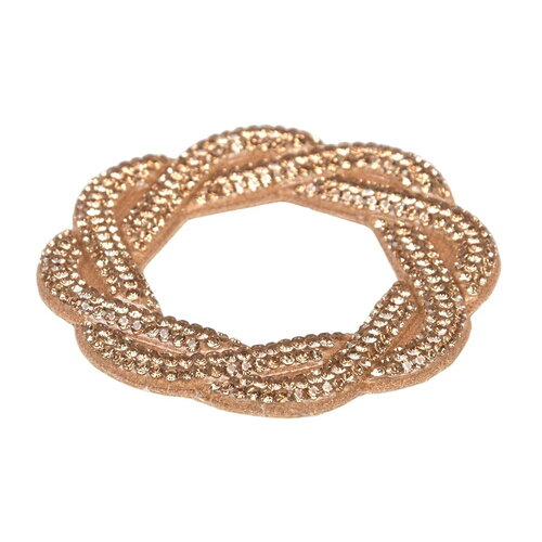 Lot de 3 motifs entrelacs perles thermocollant 60mm or
