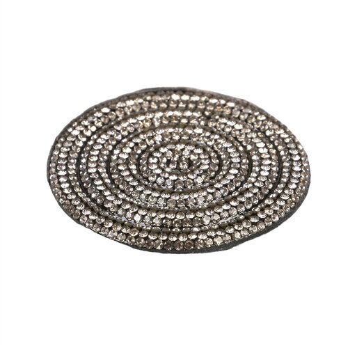Motif cercles perles thermocollant 60mm noir