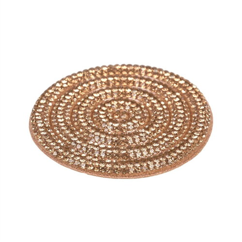 Motif cercles perles thermocollant 60mm or