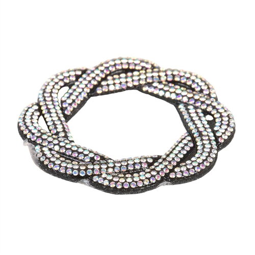 Motif entrelacs perles thermocollant 60mm noir