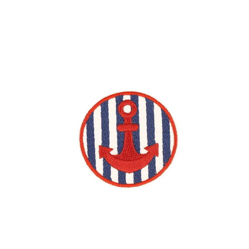 Lot de 3 écussons thermocollants marin ancre 4,1cm x 4,1cm