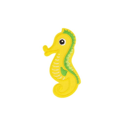 Lot de 3 écussons thermocollants faune marine hyppocampe 3,4cm x 5,7cm