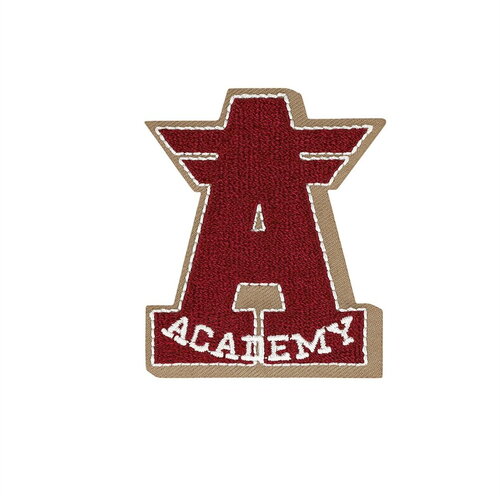Lot de 3 écussons thermocollants initiale a academy 4,6cm x 5,5cm