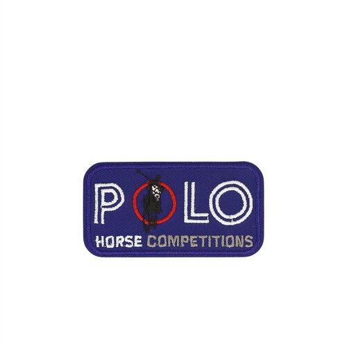 Lot de 3 écussons thermocollants polo horse compétitions bleu 5,4cm x 2,9cm