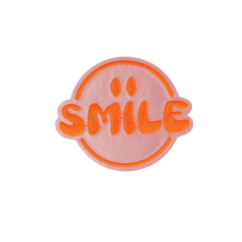 Lot de 3 écussons thermocollants sourires smile 5,6cm x 4,6cm