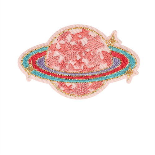 Lot de 3 écussons thermocollants love coeur planète planète 6,4cm x 4,2cm