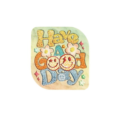 Lot de 3 écussons thermocollants good vibes have a good day 0cm x 0cm