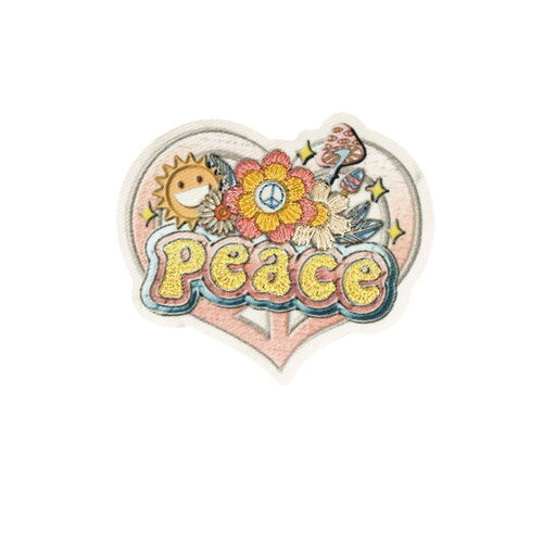 Lot de 3 écussons thermocollants good vibes peace 5,7cm x 5cm