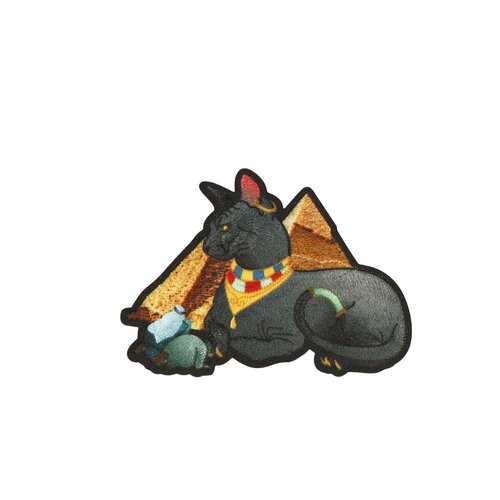 Lot de 3 écussons thermocollants animaux et monuments chat 6,1cm x 4,4cm