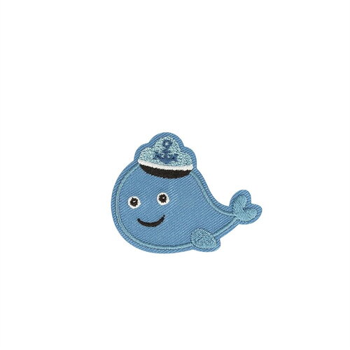 Ecusson thermocollant baleine/bouteille baleine 4,3cm x 3,5cm