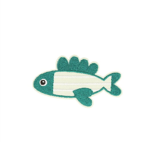 Ecusson thermocollant faune marine poisson 6,5cm x 3,8cm
