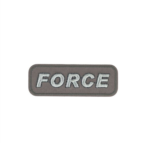 Ecusson thermocollant force gris 6,5cm x 2,3cm
