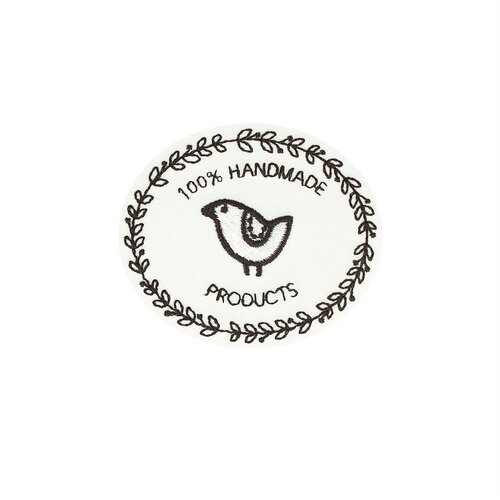 Ecusson thermocollant à messages 100 handmade 5,1cm x 4,4cm