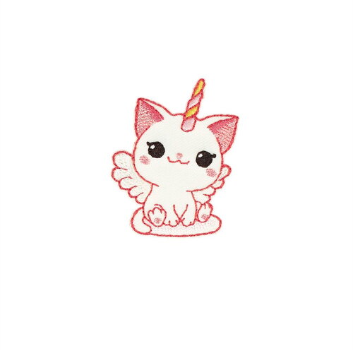 Ecusson thermocollant chat licorne ange 4,4cm x 3,5cm