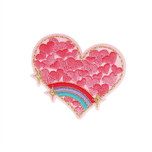 Ecusson thermocollant love coeur planète coeur 6cm x 5,5cm