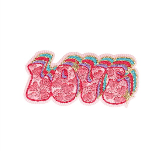 Ecusson thermocollant love coeur planète love 6,9cm x 3,3cm