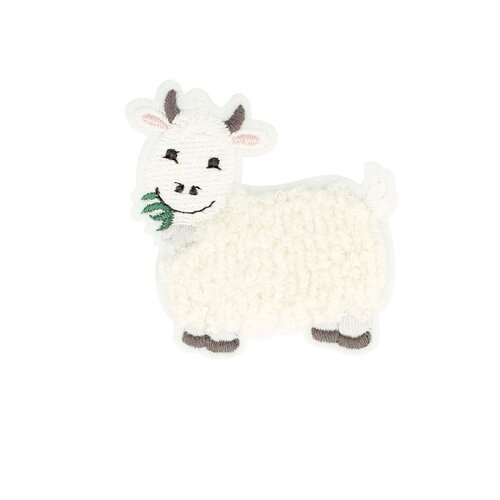 Ecusson thermocollant ferme duveteux chèvre 5,5cm x 5,4cm