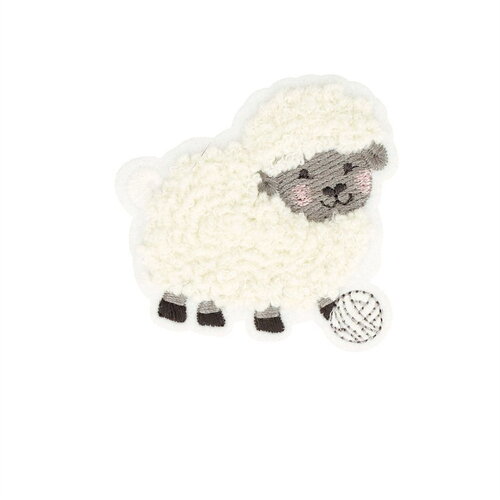 Ecusson thermocollant ferme duveteux mouton 5,7cm x 5,4cm