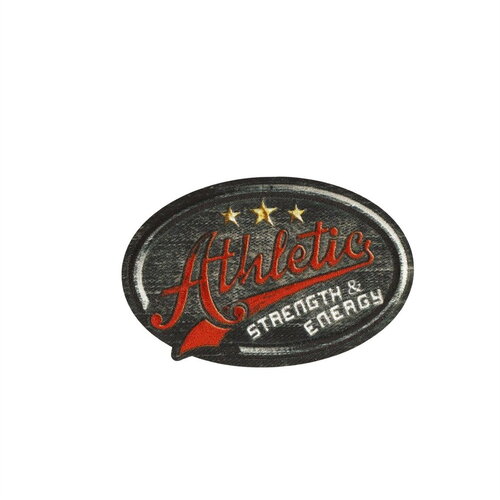 Ecusson thermocollant facon denim athletics 6,1cm x 4cm