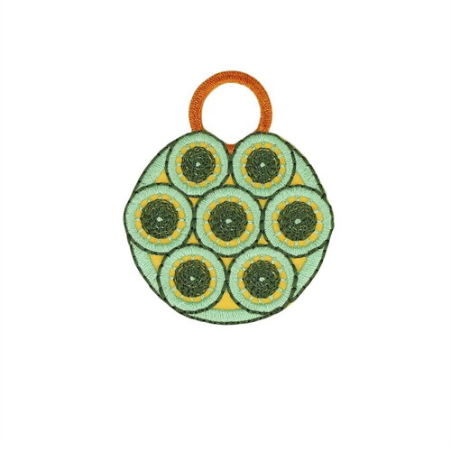 Ecusson thermocollant style osier vert 5,6cm x 4,6cm
