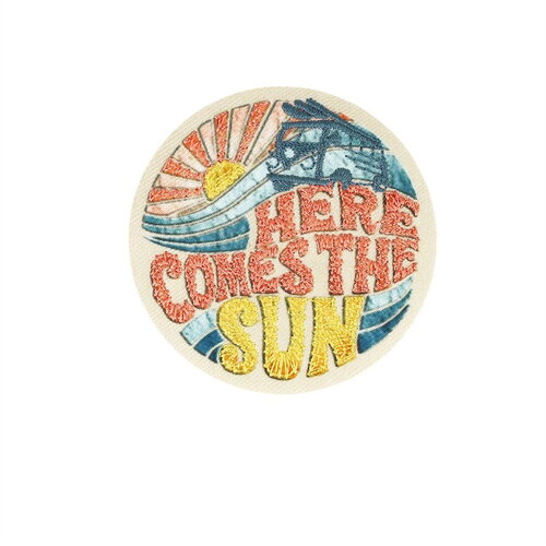 Ecusson thermocollant good vibes here comes the sun 5,4cm x 5,4cm