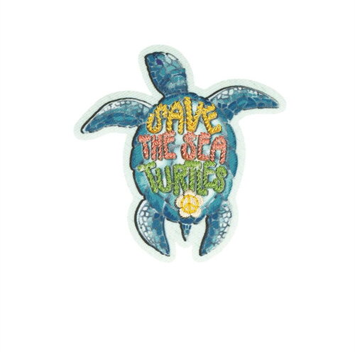 Ecusson thermocollant good vibes save the sea turtles 6cm x 5,8cm