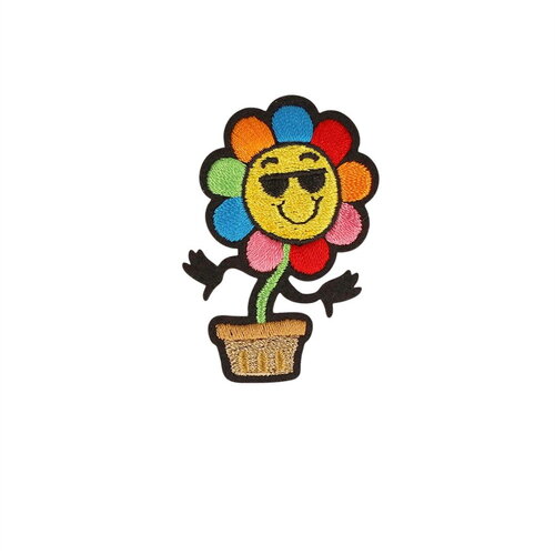 Ecusson thermocollant amis rigolos fleur 5,4cm x 3,3cm