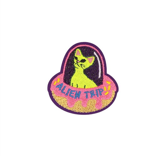 Ecusson thermocollant alien party alien trip 4,7cm x 4,8cm