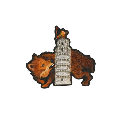 Ecusson thermocollant animaux et monuments loup 6,1cm x 5,4cm