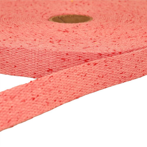 Bobine 20m sangle chinée rose clair