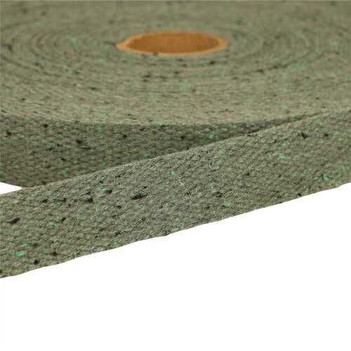 Bobine 20m sangle chinée vert bouteille
