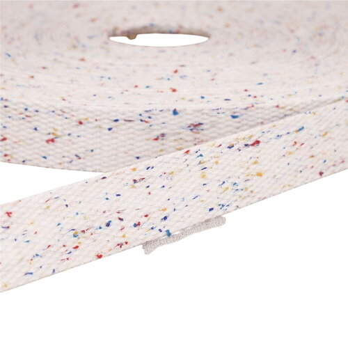 Bobine 20m sangle chinée blanc