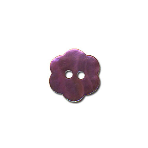 Lot de 3 boutons fleur en nacre couleur prune