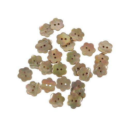 Bouton fleur en nacre couleur beige