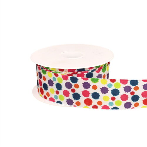 Bobine 20m ruban confettis laitonné bleu clair